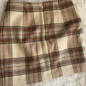 Tan & brown plaid mini